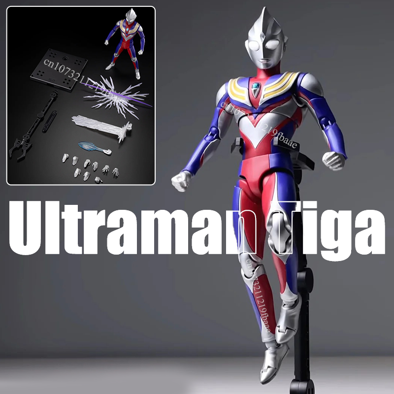 Model Kit Ultraman Tiga - Figurine d'action authentique Blokees Ultraman Tiga,