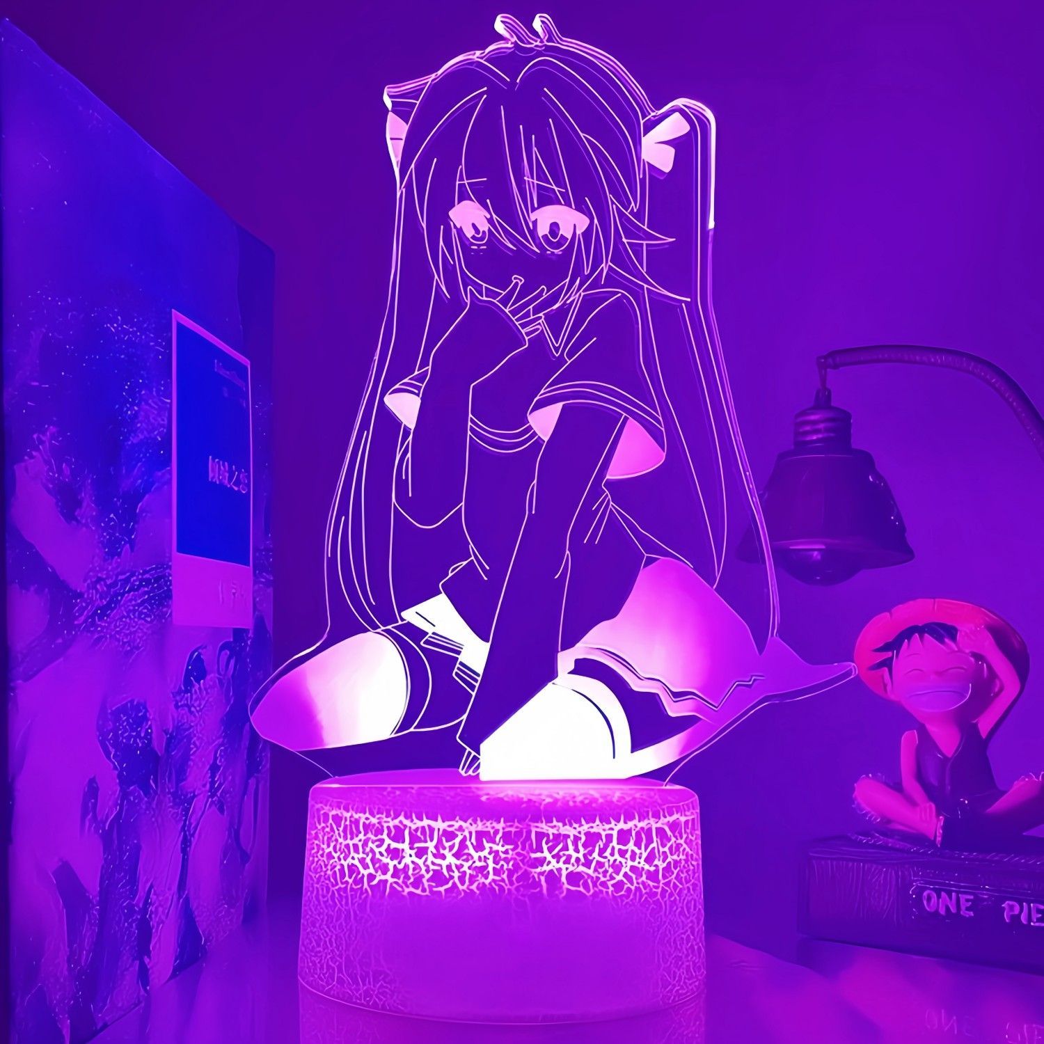 Model Kit Hatsune Miku - Accessoires d'anime, figurine Hatsune Miku, lampe