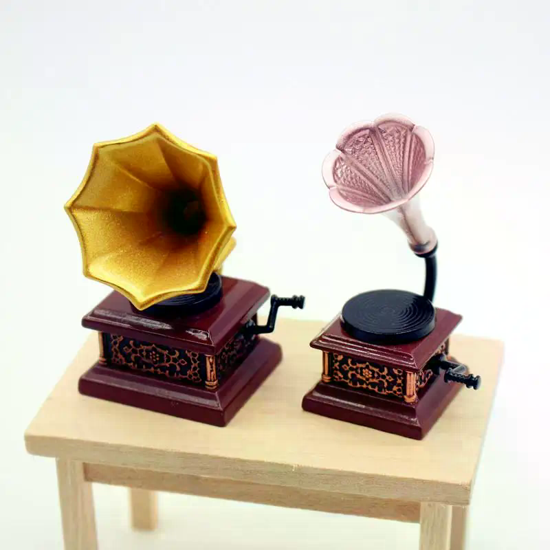 Model Kit Vintage - Maison de poupée Vintage phonographe Miniatures